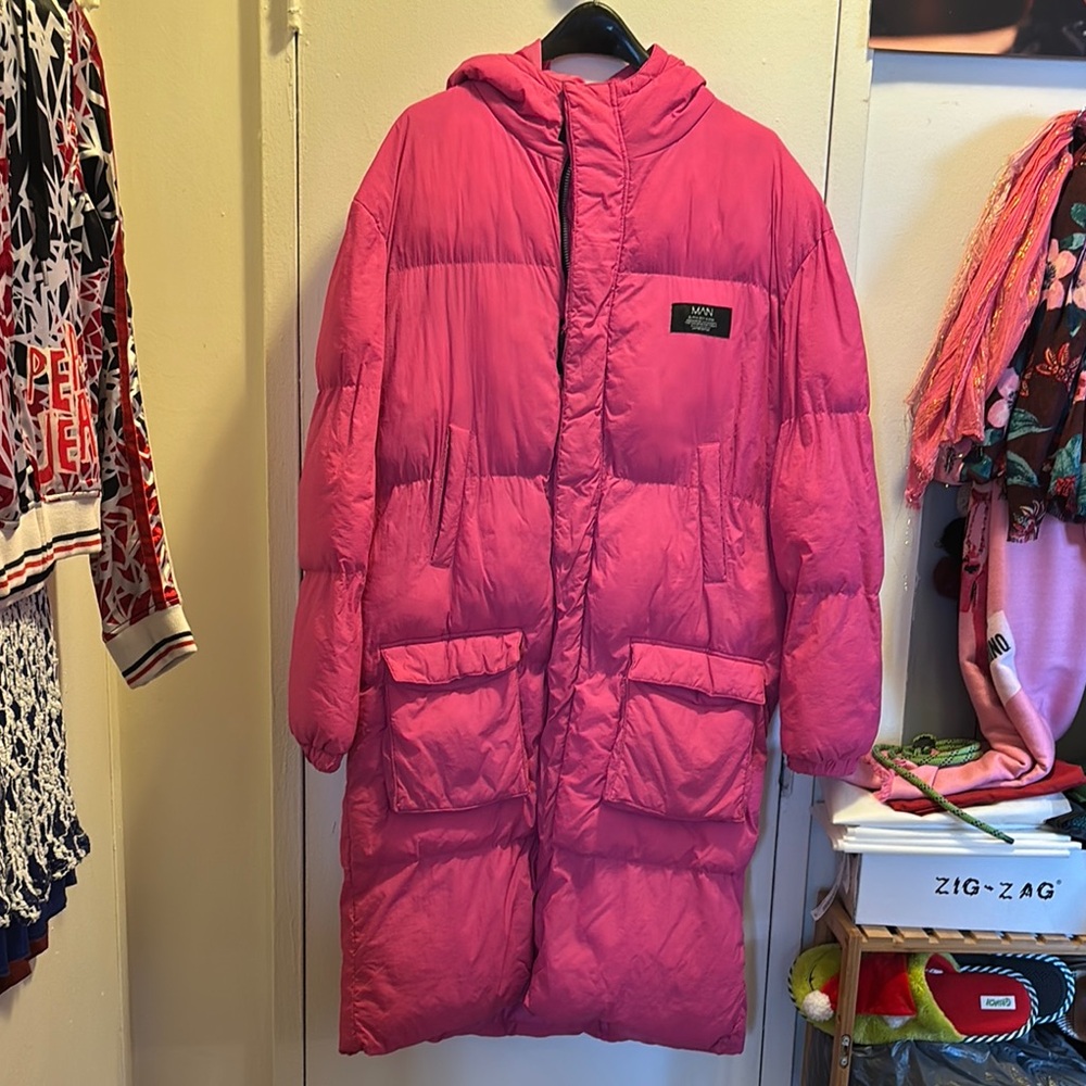 Burna Boy 4 Pocket Longline Hooded Puffer Coat - Picture 5 of 7